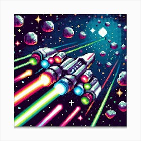 8-bit spaceship 3 Canvas Print