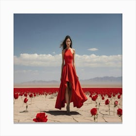 Red Roses In The Desert Canvas Print