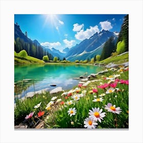 Lake In The Mountains 1 Canvas Print