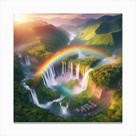 Rainbow Over Waterfall 1 Canvas Print