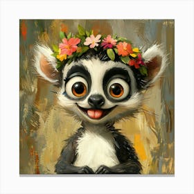 Lemur With Flower Crown 2 Leinwandbilder