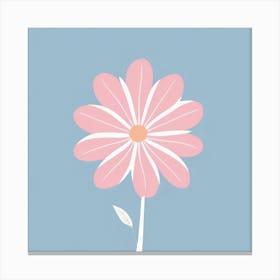 A White And Pink Flower In Minimalist Style Square Composition 430 Canvas Print