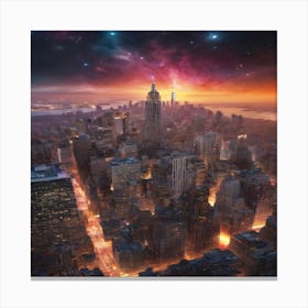 New York City At Night Canvas Print