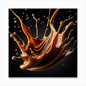 "Caramel Splash: A Dynamic Still Life of Sweet Indulgence Captured in a Single Frame Canvas Print
