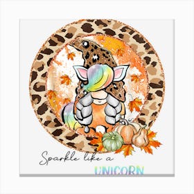 Cute Halloween Sparkle Like A Unicorn Positive Message Canvas Print