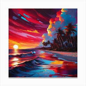Sunset At The Beach 242 Canvas Print