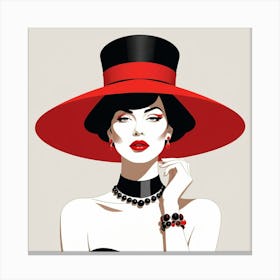 Woman In A Red Hat Canvas Print