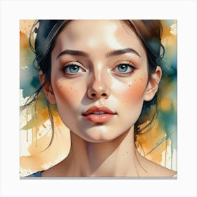 Portrait Of A Girl With Blue Eyes 5 Canvas Print