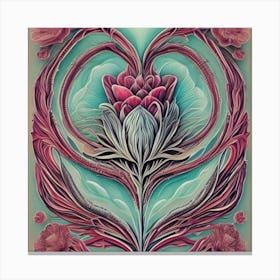 Human Heart Half Of Which Is Flowers Spring 2 Canvas Print