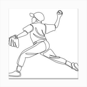Baseball Player Throwing A Ball Canvas Print