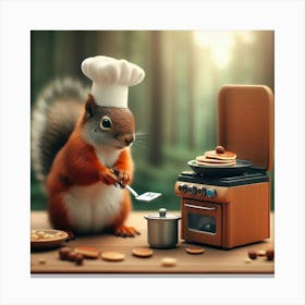 Chef Squirrel Canvas Print