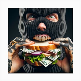 Thief Eating Sandwich Canvas Print