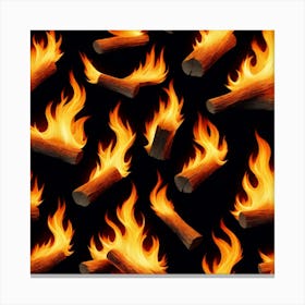 Realistic Fire Flat Surface For Background Use (74) Canvas Print