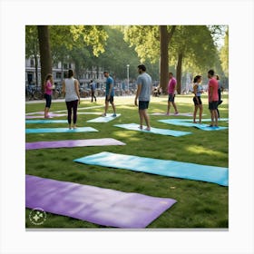 Yoga In The Park Canvas Print