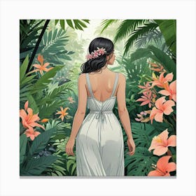 Into The Garden Ai Art Wall Art Design Illustration (3) Canvas Print