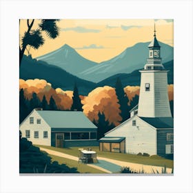 Lighthouse In The Mountains Canvas Print