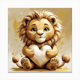 Leonardo Phoenix 10 A Whimsical Illustration Of A Cuddly Lion 2 Toile