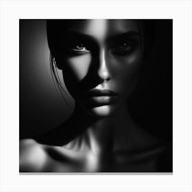 Black And White Portrait Of A Woman 20 Canvas Print