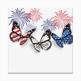 Hot Trend Butterfly American Flag Patriotic 4th Of July Canvas Print