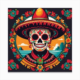 Day Of The Dead Skull 135 Canvas Print