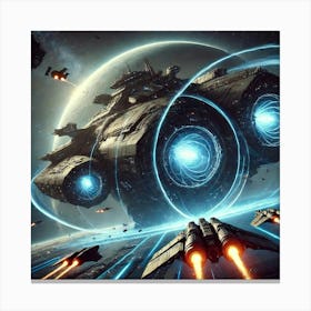 Gravity Harbinger Orbital Siege Ship Converted Canvas Print