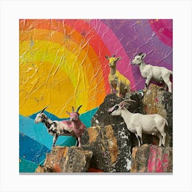 Mountain Goat Kitsch Collage 2 Canvas Print
