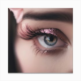 Pink Eyelashes Canvas Print