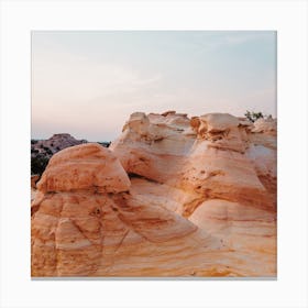 Sunset Over Desert Rocks Canvas Print