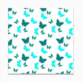 Butterflies On A White Background Canvas Print