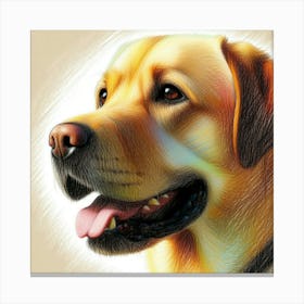 Labrador Retriever portrait in crayons Canvas Print