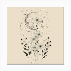 Minimalist Boho Celestial Moon 13 Canvas Print