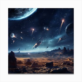 Spaceships In Space Canvas Print