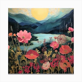 Poppies In The Meadow Canvas Print