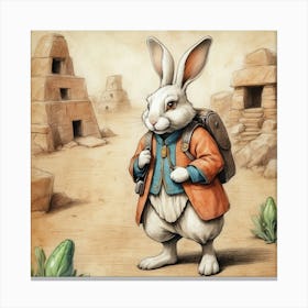 Rabbit In The Desert 1 Canvas Print