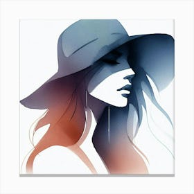 Portrait Of A Woman In A Hat 6 Canvas Print