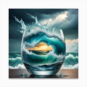 Wave In A Glass Canvas Print