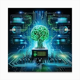 Abstract Concept Of Innovation Embodied By A Digital Illustration Of An Isolated Learning Machine Su Canvas Print