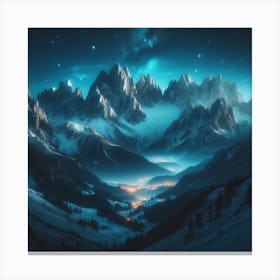 Night In The Mountains Canvas Print