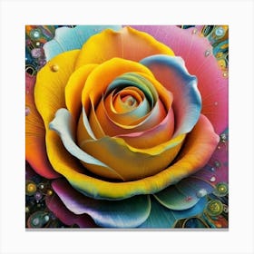 Abstract painting of a magical organic rose 2 Canvas Print