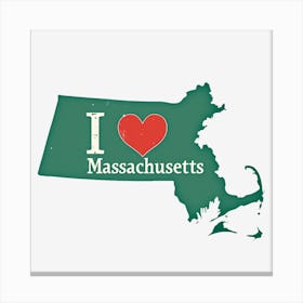 I Love Massachusetts Canvas Print