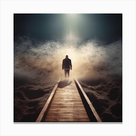 Man Walking On A Path Canvas Print