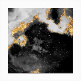 100 Nebulas in Space with Stars Abstract in Black and Gold n.059 Canvas Print