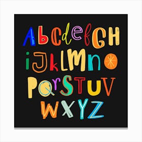 Colorful Alphabet,Doodle alphabet vector typography colorful set Canvas Print