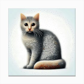 Cat With Dots Canvas Print