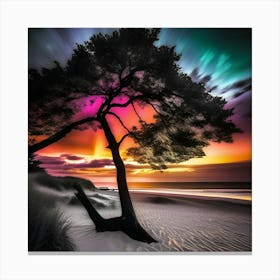 Lone Tree At Sunset Canvas Print