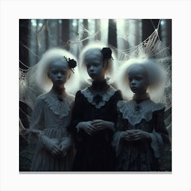 Three Girls In The Woods Canvas Print