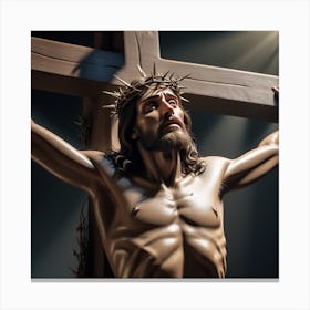 A Wide Angle Depiction Of Jesus's Crucifixion Enhanced With Meticulous Detailing  208067552 Canvas Print
