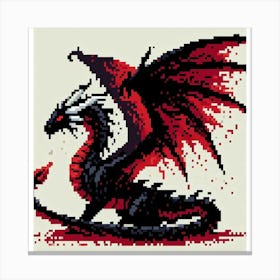 Pixel Dragon Canvas Print