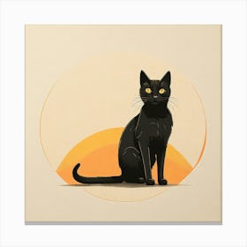 Black Cat At Sunset 1 Canvas Print