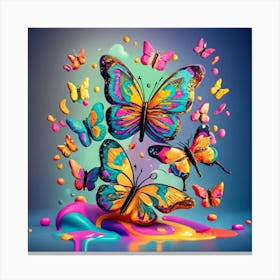 Lyan Colorful Paint Splash Glitter Cute Mari Canvas Print